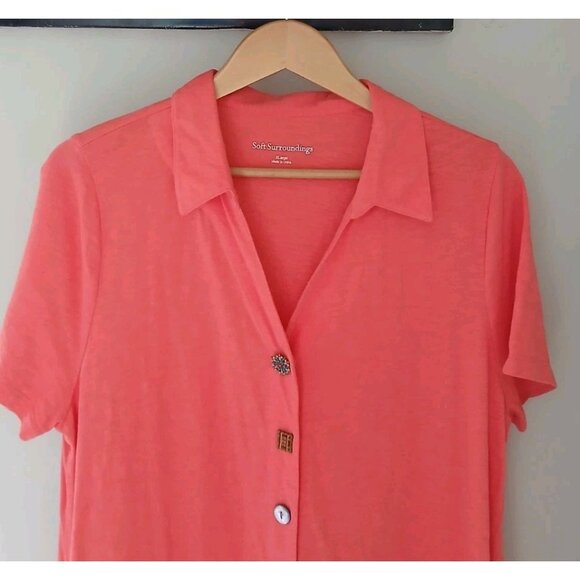 Soft Surroundings Danielle Button Dress - Picture 2 of 12